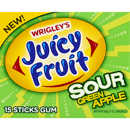 Wrigley'S, Juicy Fruit, Gum Sticks, Sour Green Apple