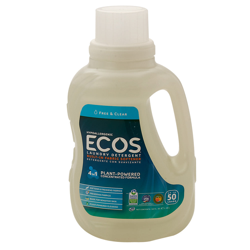 Ecos Earth Friendly Products Ultra Free & Clear Laundry Detergent 2X 50 Fl Oz (1479 Ml)