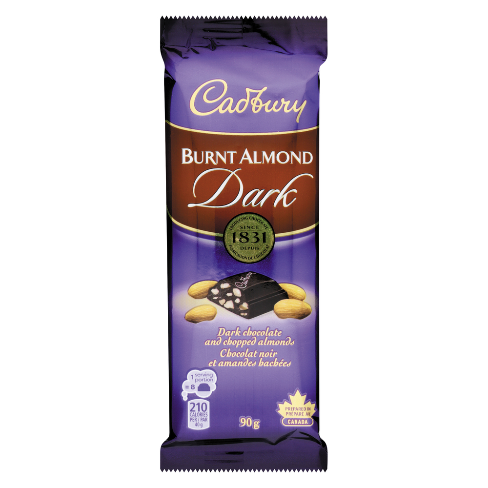 Photo of Cadbury Dairy Milk Dark Chocolate, Burnt Almond