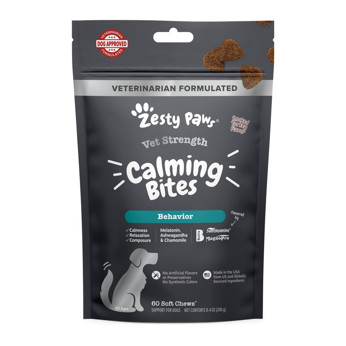 PetDine Zesty Paws Vet Strength Calming Bites For Dogs Dog Supplement For Anxiety Relief