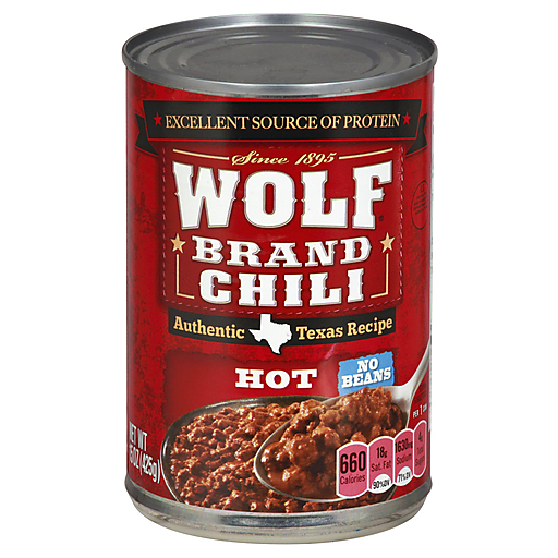 Wolf Brand Hot Chili Without Beans, 15 Oz.
