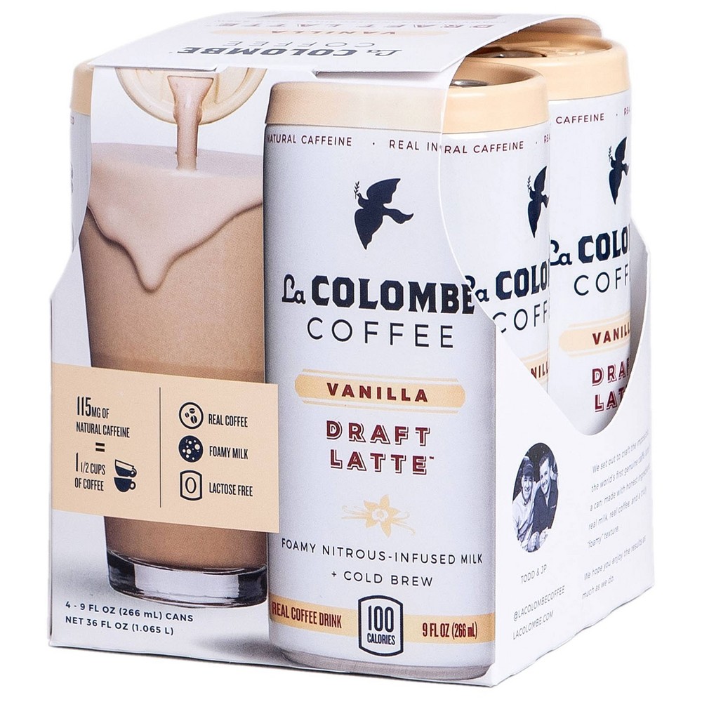 Photo of La Colombe Coffee, Cold Brew, Draft Latte, Vanilla, 4 Pack