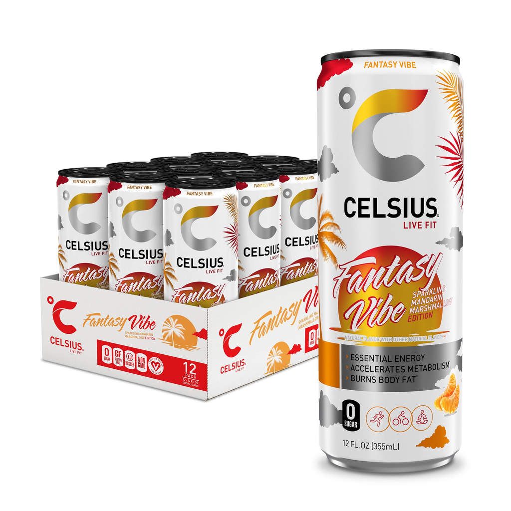 Celsius Sparkling Fantasy Vibe, Functional Essential Energy Drink, 12 Fl Oz
