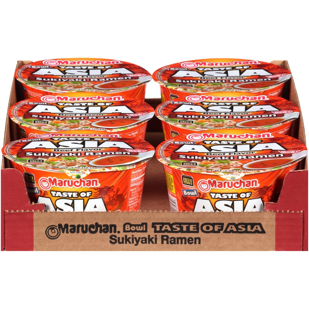 Beef Flavor Sukiyaki Ramen Noodle Soup Bowl, Beef
