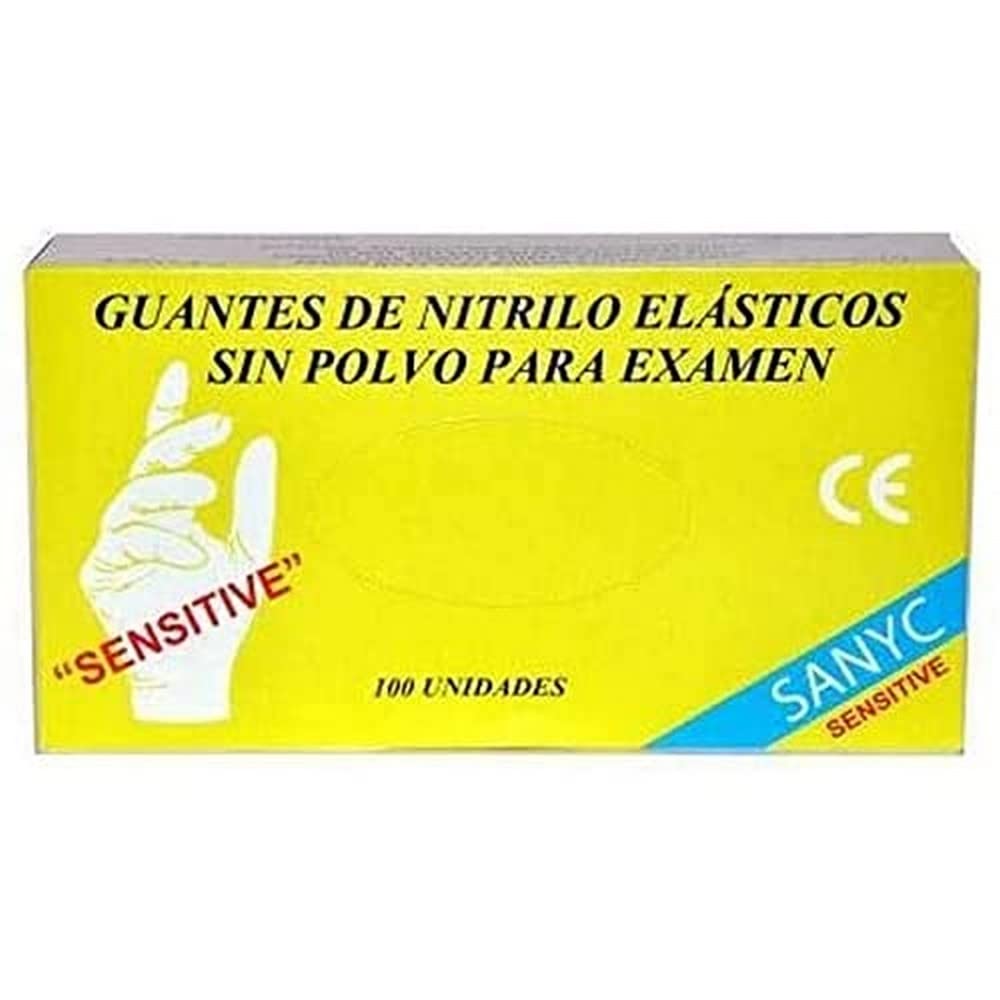 GUANTE NITRILO SENS.AZUL T-MED.100U