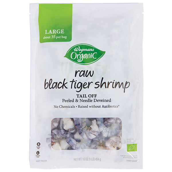 Tail Off Peeled & Needle Deveined Raw Black Tiger Shrimp