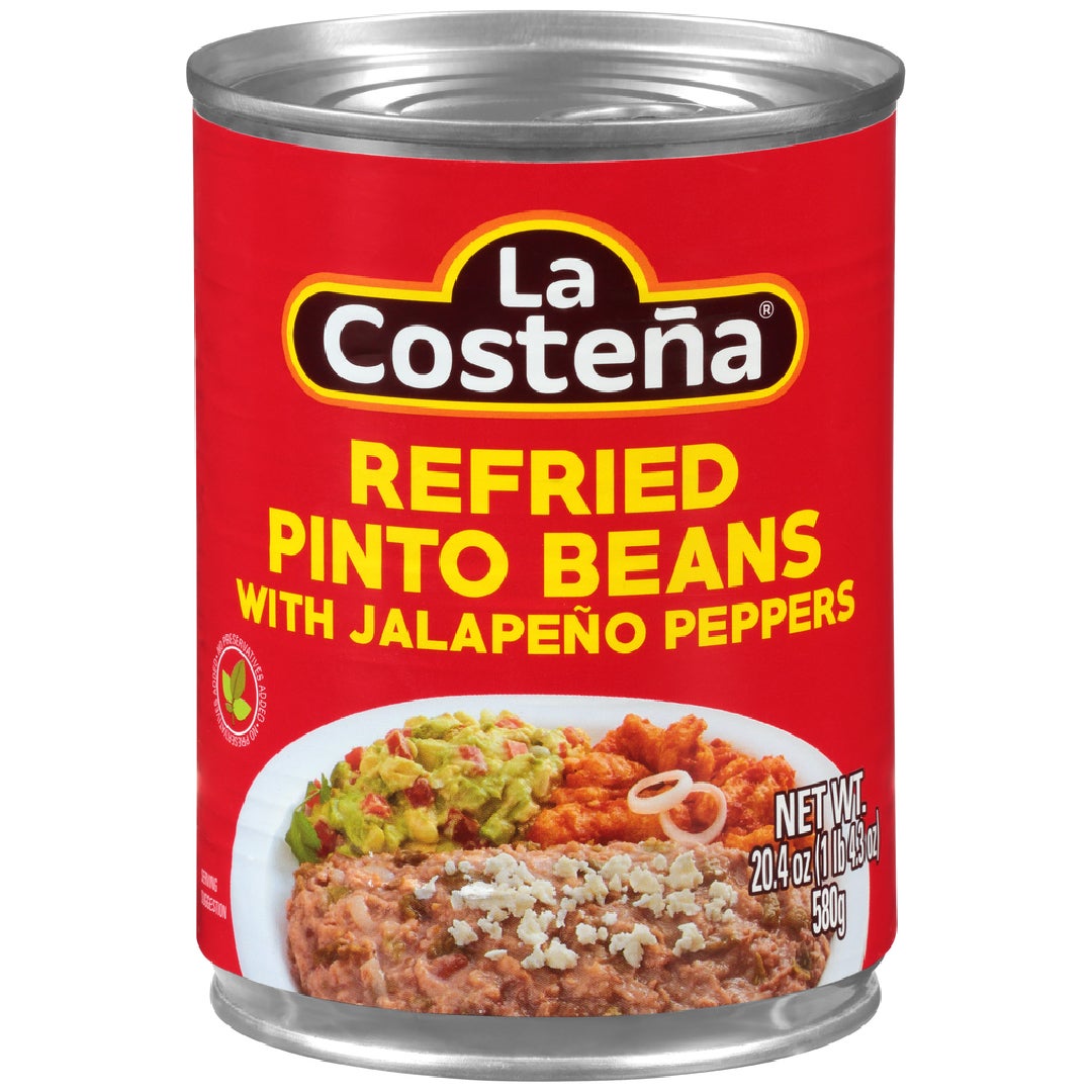 Refried Pinto Beans with Jalapeno Peppers, Jalapeno Peppers