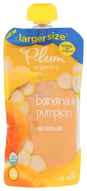 Plum Organics Tots & Beyond Banana & Pumpkin 7.5 Oz Pouch