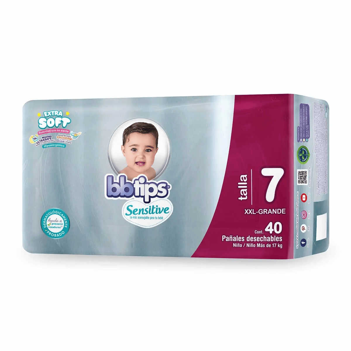 Bb Tips Key Visual Bbtips Pañal BB Tips Sensitive Etapa 7 Con 40 Piezas — UPC 13117022858 ...