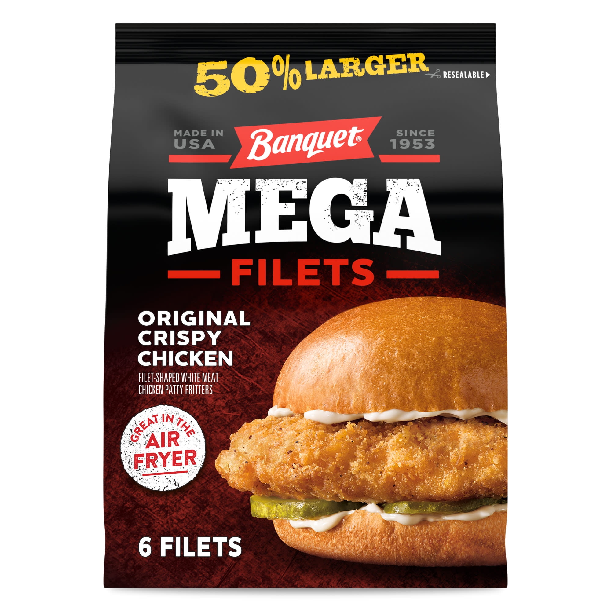 Banquet Mega Original Crispy Chicken Filets, 24 Oz. 6-Count