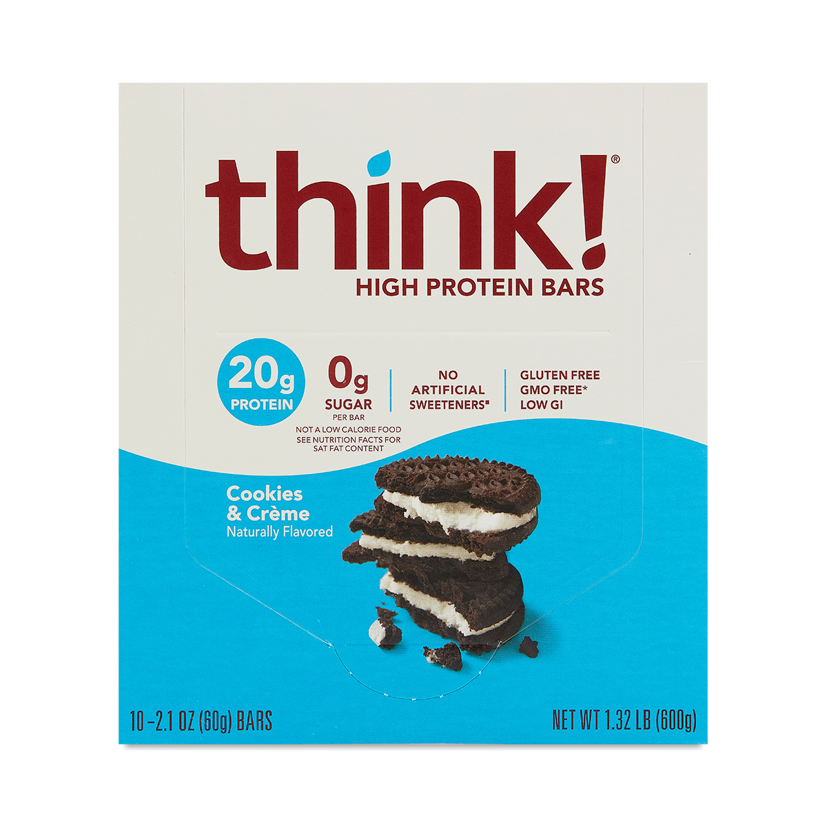 Think! High Protein Bars, Cookies And Crème, 2.1 Oz Bar