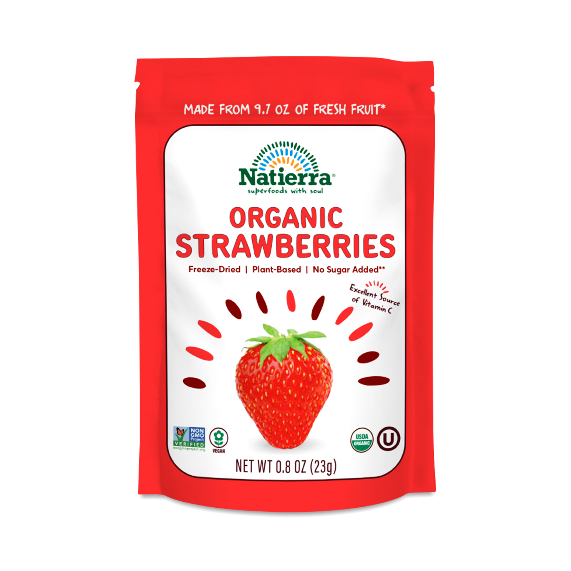 Photo of Natierra Organic Freeze Dried Strawberries, 0.8 Oz