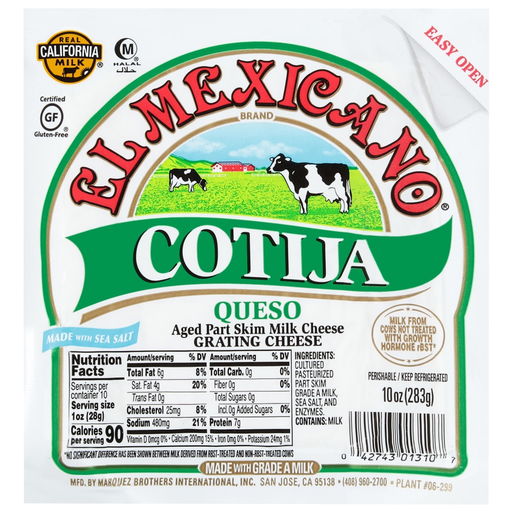 El Mexicano Cotija Part Skim Milk Cheese