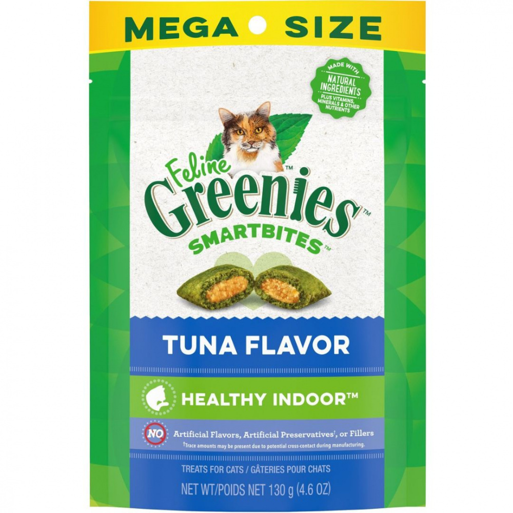 Greenies Feline Smartbites Tuna Flavor Cat Treats For Hairball Control, 2.1 Ounce Pack