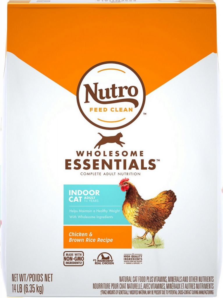 Nutro Chicken & Brown Rice Recipe, Indoor, Adult Cat Food - 14 Lb