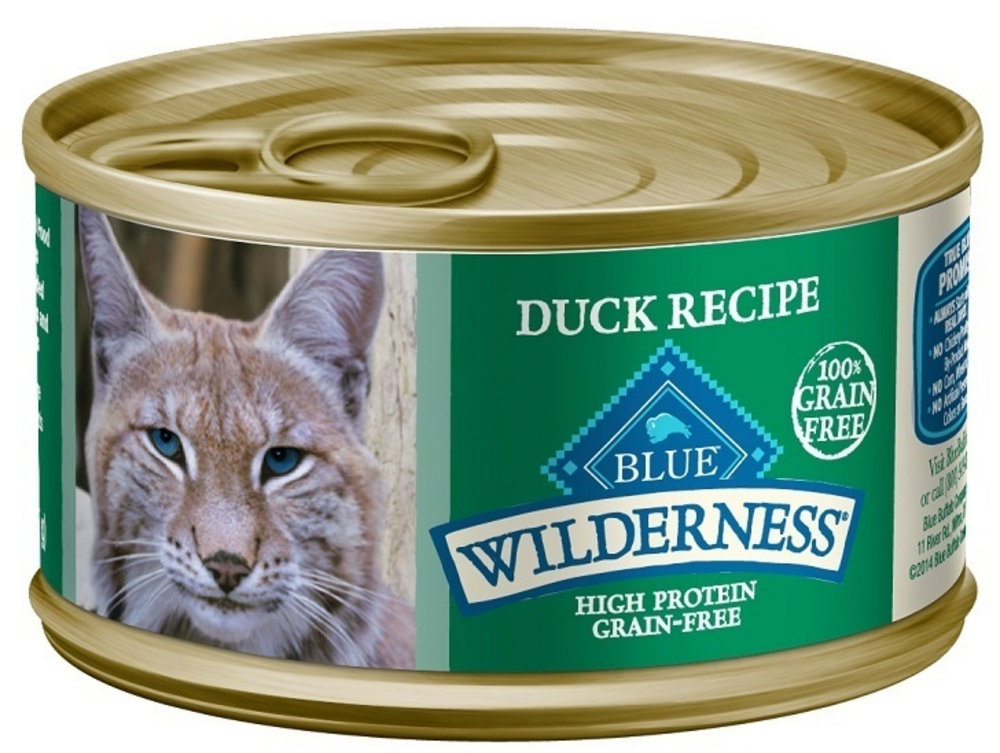 Blue Buffalo Wilderness High Protein Grain Free Natural Adult Pate Wet Cat Food With Duck Recipe - 3oz
