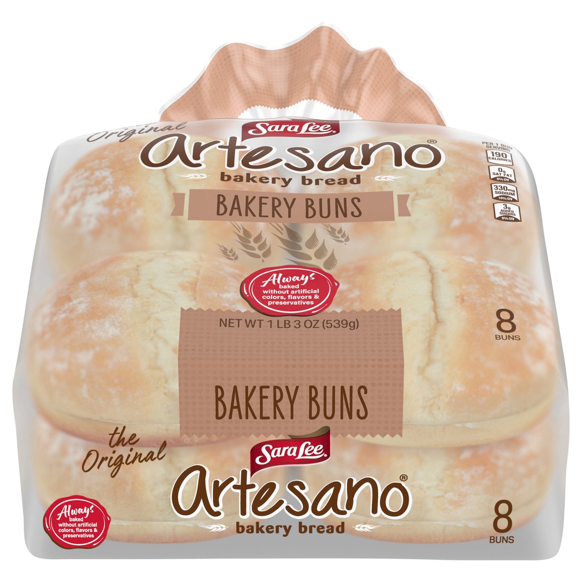 Photo of Sara Lee Artesano The Original Bakery Bread Buns, 8 Count, 1 Lb 3 Oz