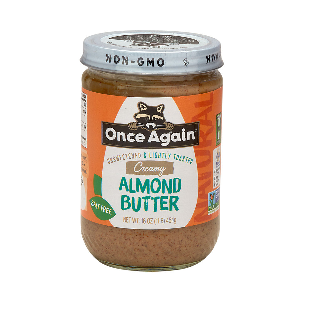 Creamy Unsweetened & Lightly Toasted Salt Free Almond Butter, Creamy Unsweetened & Lightly Toasted