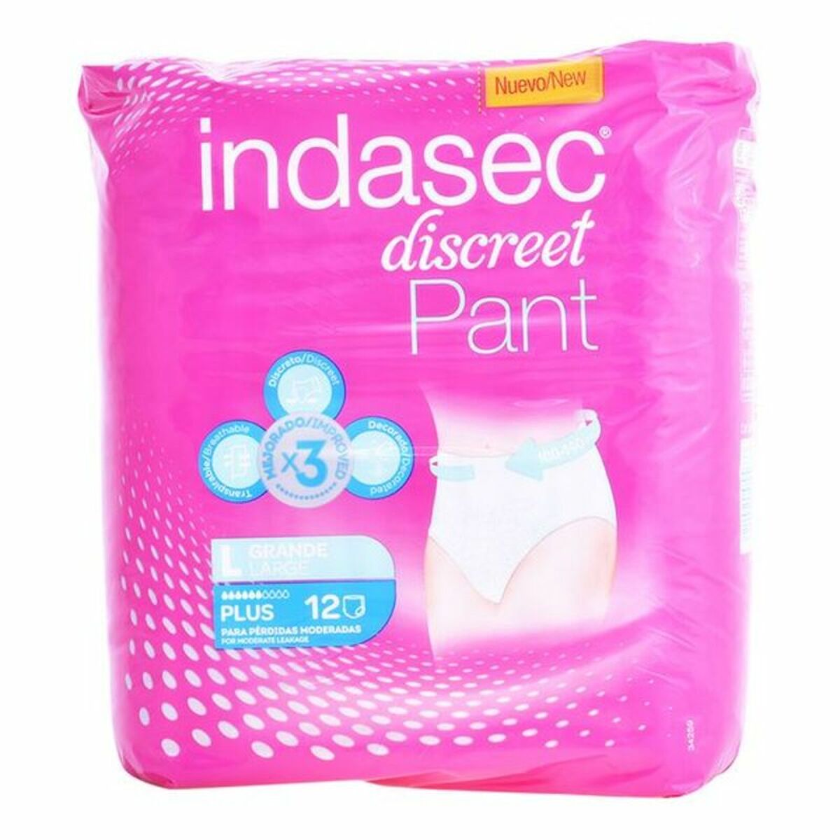 INDASEC PANT PLUS T.GRAN UNISEX 12U.