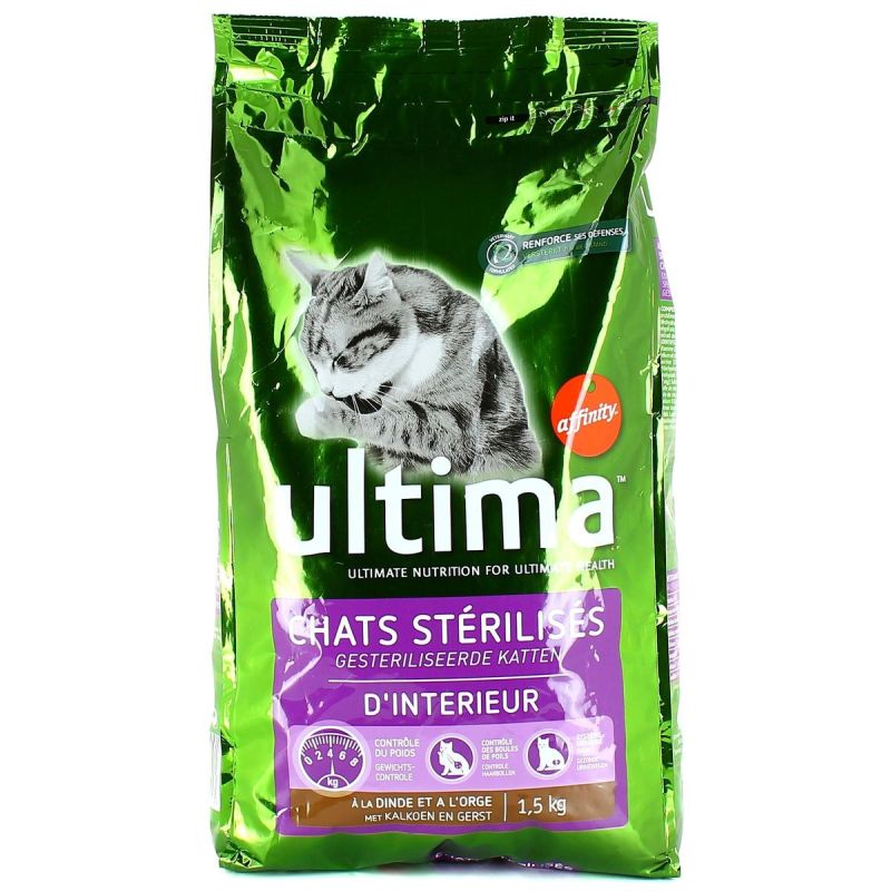 Nat, Ultima Affinity Croquettes Pour Chat Stérilisé D'intérieur Le Sac