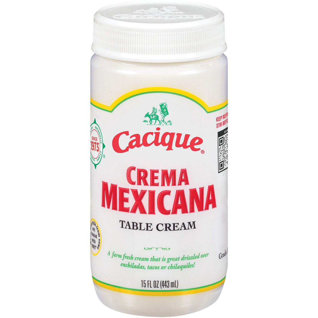 Cacique Table Cream, Crema Mexicana 15 Fl Oz