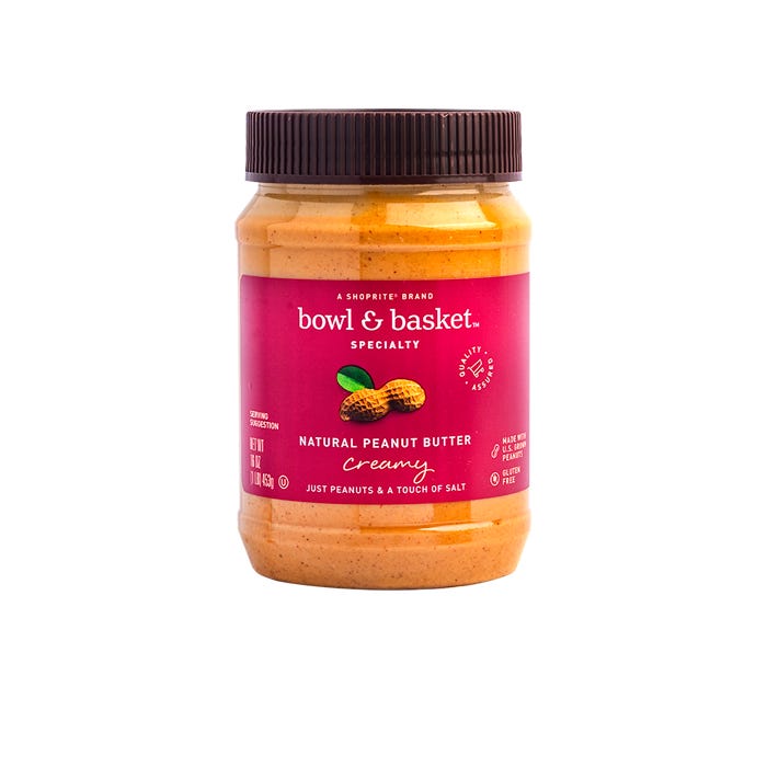 Shoprite,Bowl & Basket Bowl Specialty Creamy Natural Peanut Butter, 16 Oz