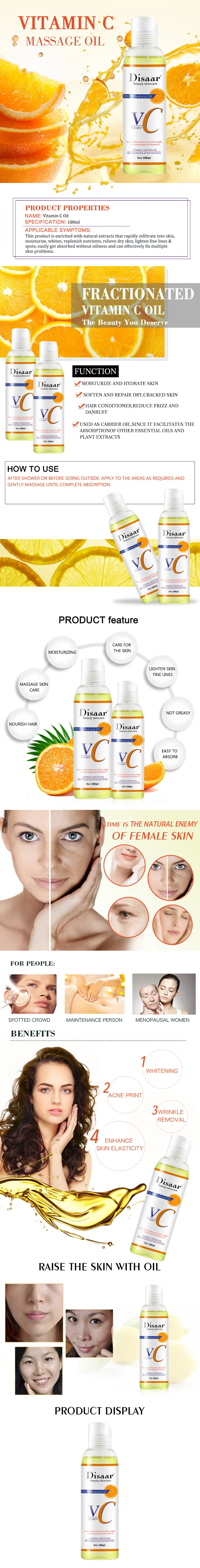 Disaar 100% Natural Vitamin C Body Massage Oil – 100ml