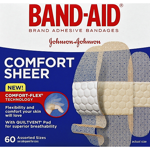 Band-Aid Brand Adhesive Bandages, Comfort Sheer, Assorted Sizes