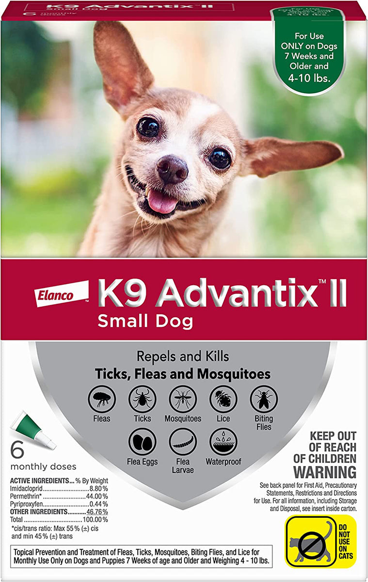 Elanco K9 Advantix II Flea & Tick Treatment For Small Dog 6 Dose