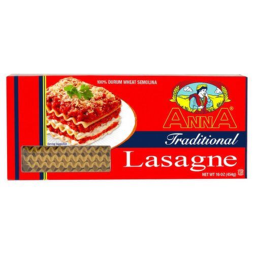 100% Durum Wheat Semolina, Traditional Lasagne
