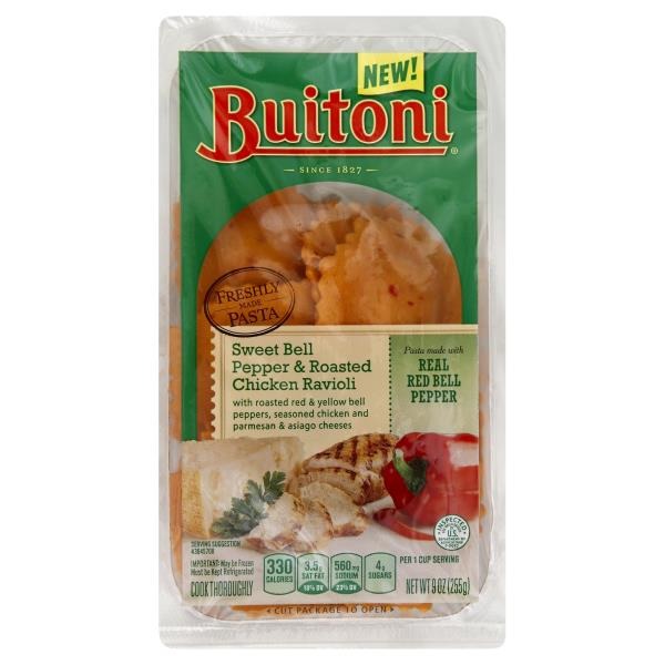 Sweet Bell Pepper & Roasted Chicken Ravioli with Roasted Bell Peppers
