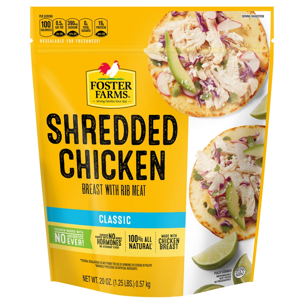 Chicken Breast with Rib Meat Shredded, Chicken
