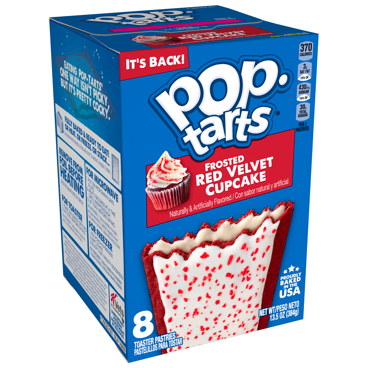 Frosted Red Velvet Cupcake Toaster Pastries, Frosted Red Velvet