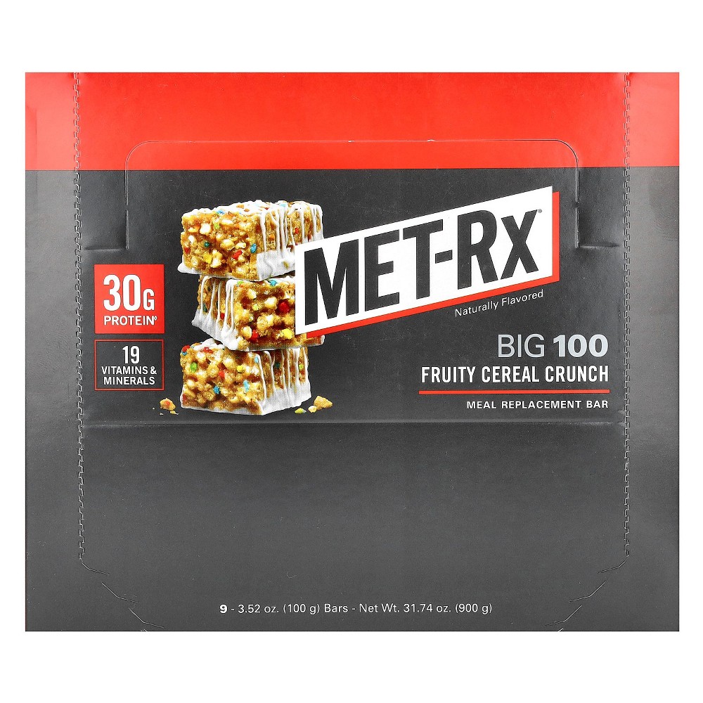 Photo of MET-Rx Big 100 Colossal Protein Bars, Fruity Cereal Crunch Meal Replacement Bars
