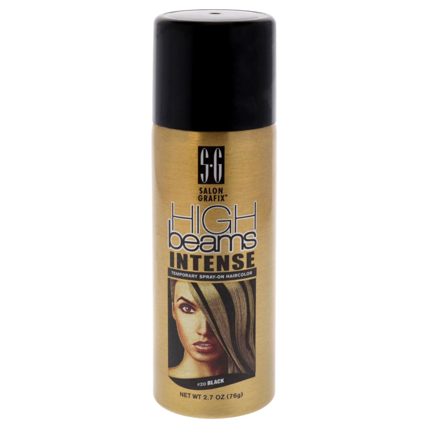 Photo of Salon Grafix High Beams Intense Temporary Spray On Hair Color 20 Black 2.7 Oz