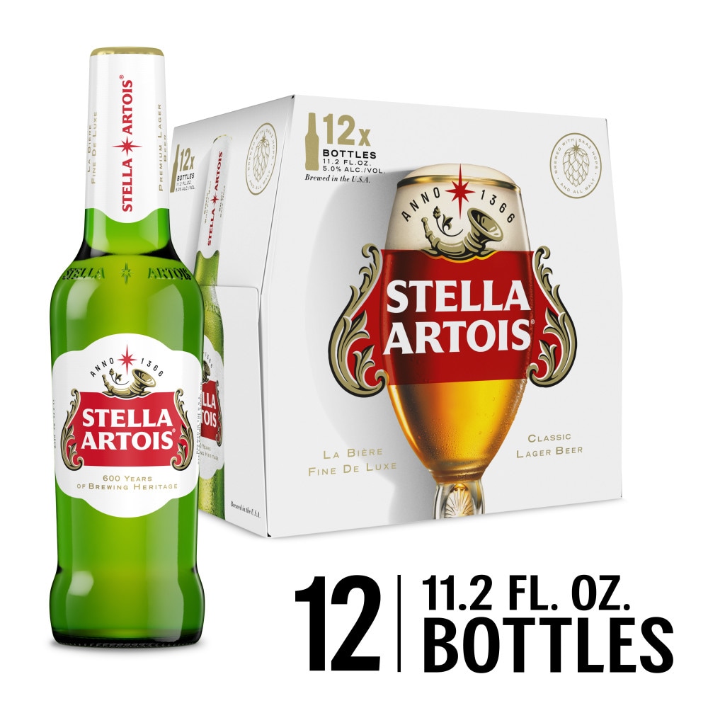 Photo of Stella Artois Belgian Beer 12 Pack Bottles