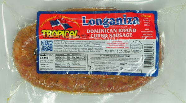 Longaniza Dominican Brand Cured Sausage, Longaniza Dominican