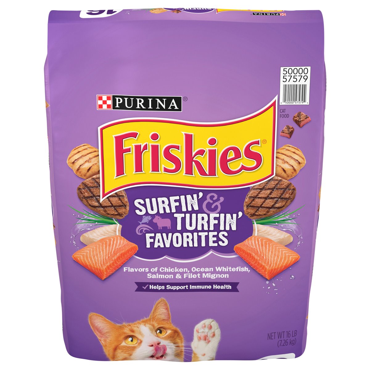 Friskies Purina Dry Cat Food Surfin Turfin Favorites 16 Lb Bag