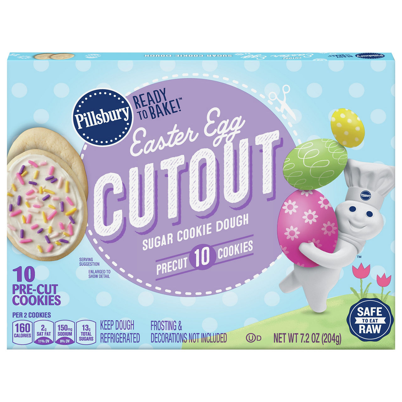 Pillsbury Ready to Bake! Egg Cut Out Sugar Cookie Dough 10 Count