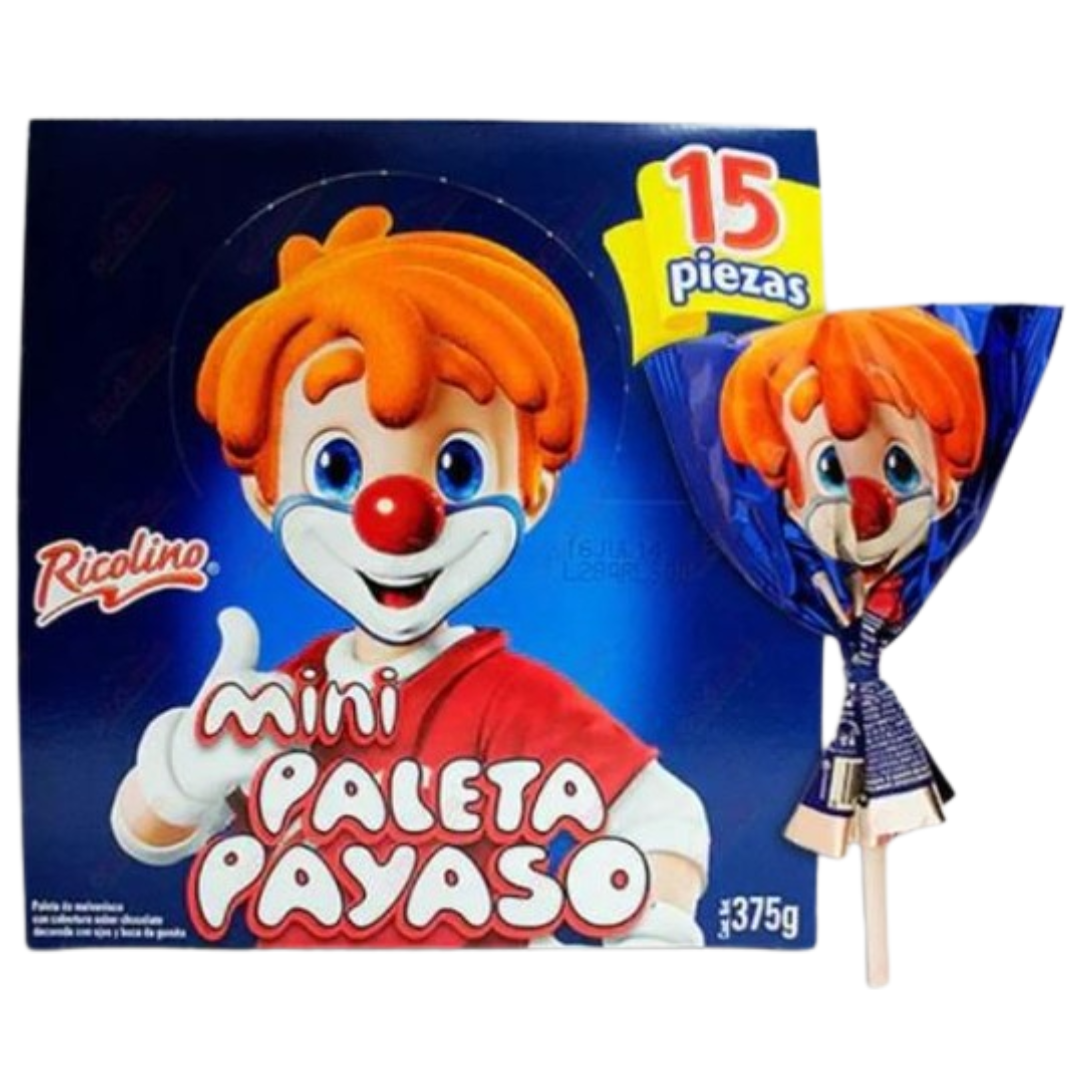 Marshmallow with Chocolate Flavored Mini Paleta Payaso, Marshmallow with Chocolate