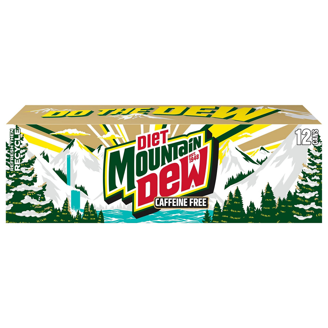Photo of Diet Mtn Dew Mountain Caffeine Free Soda, 12 Fl Oz Cans