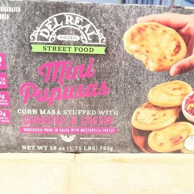 Carnitas & Cheese Shredded Pork in Salsa with Mozzarella Cheese Mini Pupusas, Carnitas & Cheese