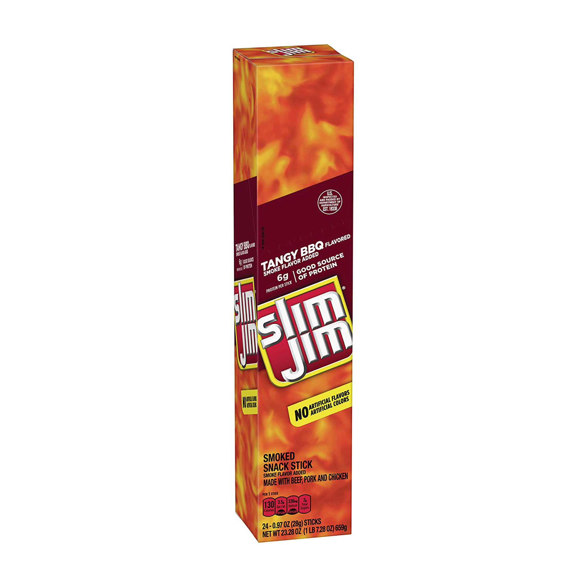 Slim Jim Tangy BBQ Smoked Snack Stick, 0.97oz, 24ct