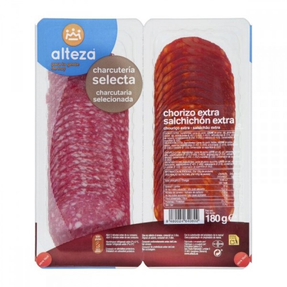 CHORIZO-SALCHICHON LONCH.ALTEZA 2X90 G