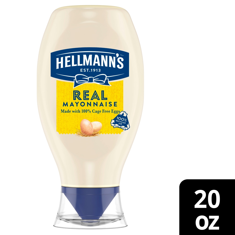 Photo of Hellmann's Real Mayonnaise Made With 100% Cage Free Eggs, 20 Fl Oz Squeeze Bottle