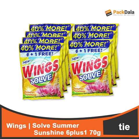 Wings Solve Powder Detergent Summer Sunshine 70g X 6's + 1