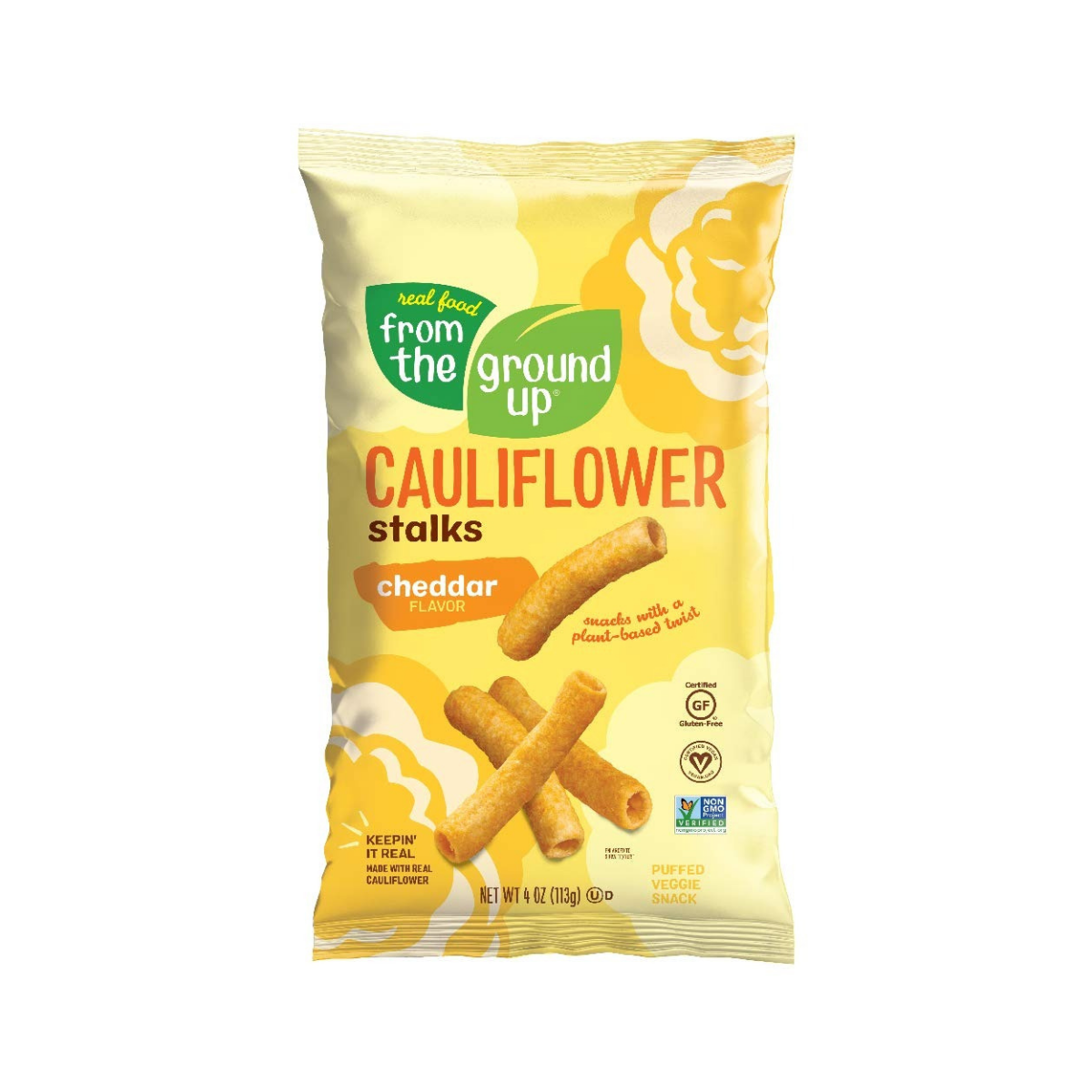 From The Ground Up Real Food Cauliflower Stalks Cheddar - 4oz