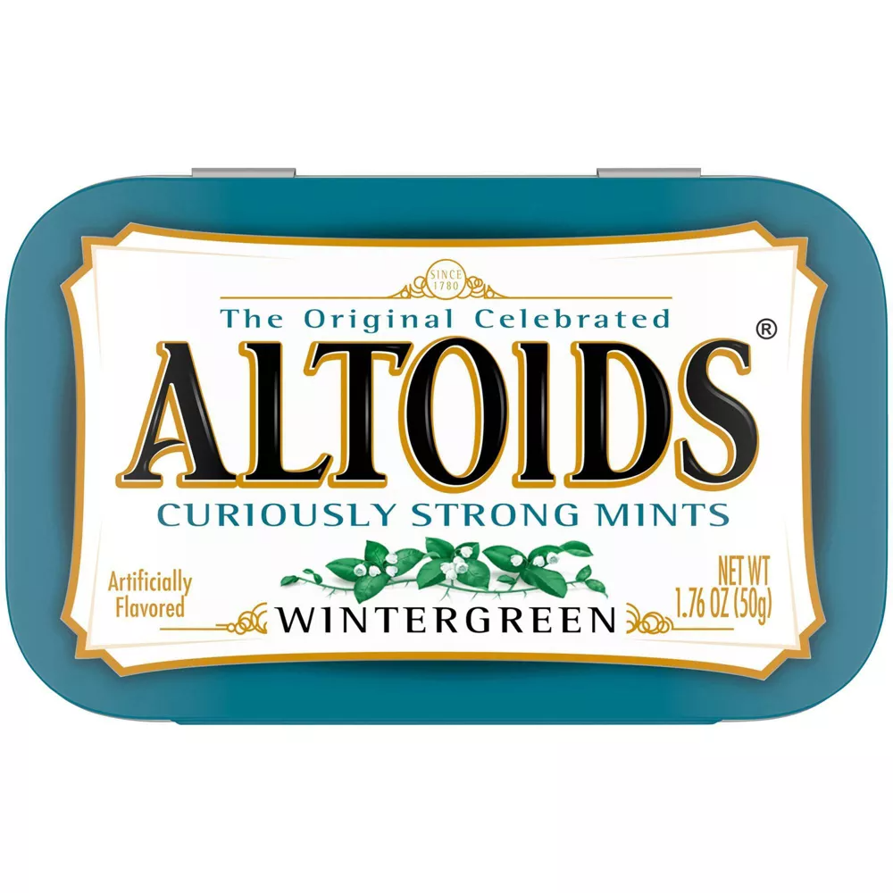 Photo of Altoids Wintergreen Breath Mints Single Pack, 1.76 Ounce Tin