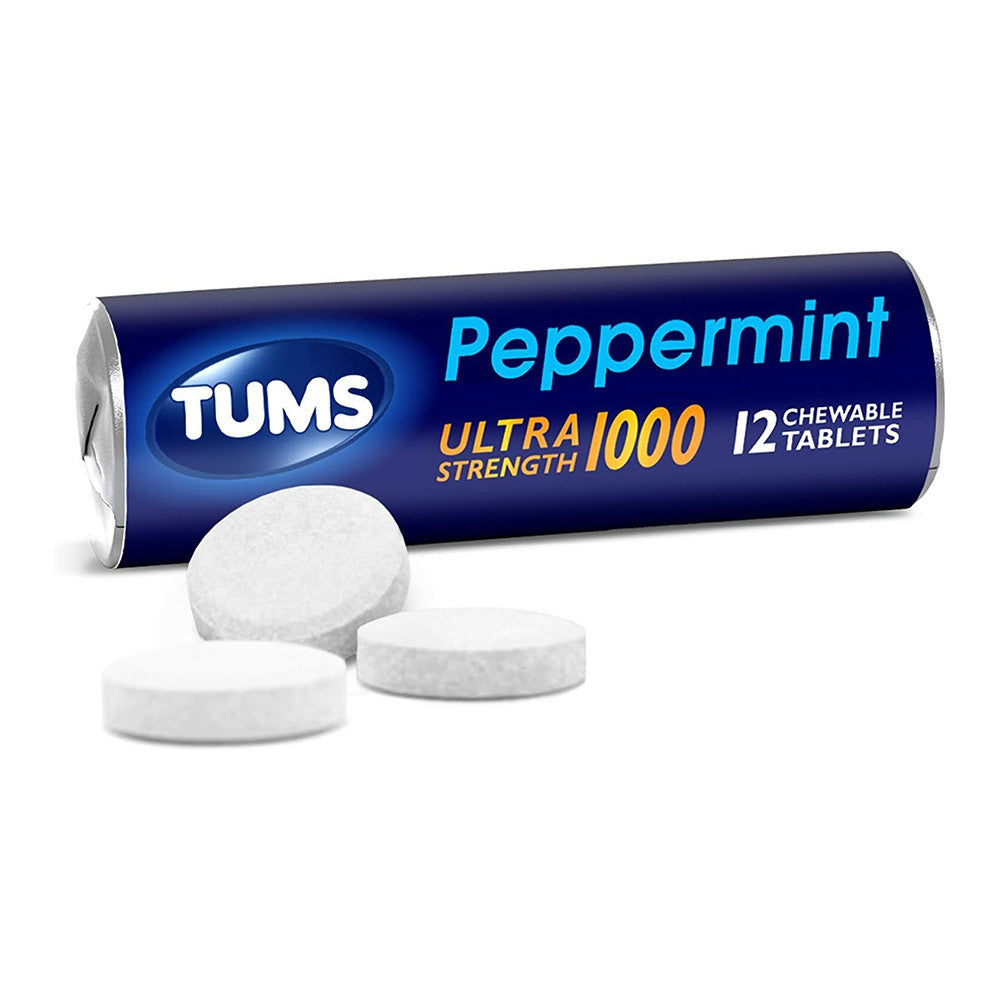 Photo of Tums Ultra Strength Peppermint Antacid Chewable Tablets 12ct Roll