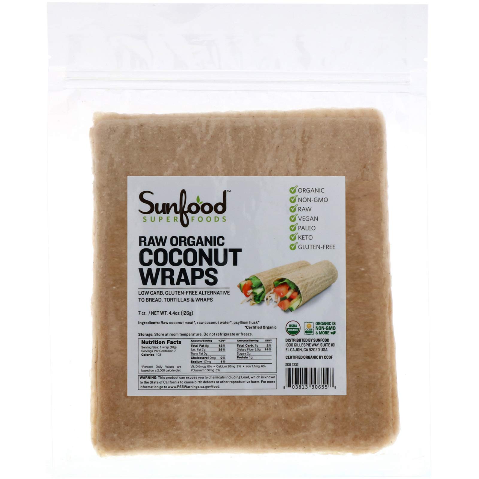 Original Coconut Wraps Raw Organic